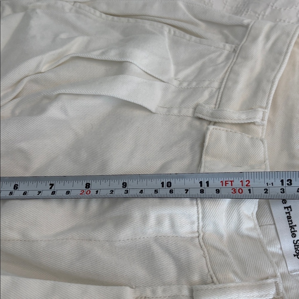 The Frankie Shop Nolan Pleated Denim Trousers- White - Picture 16 of 17